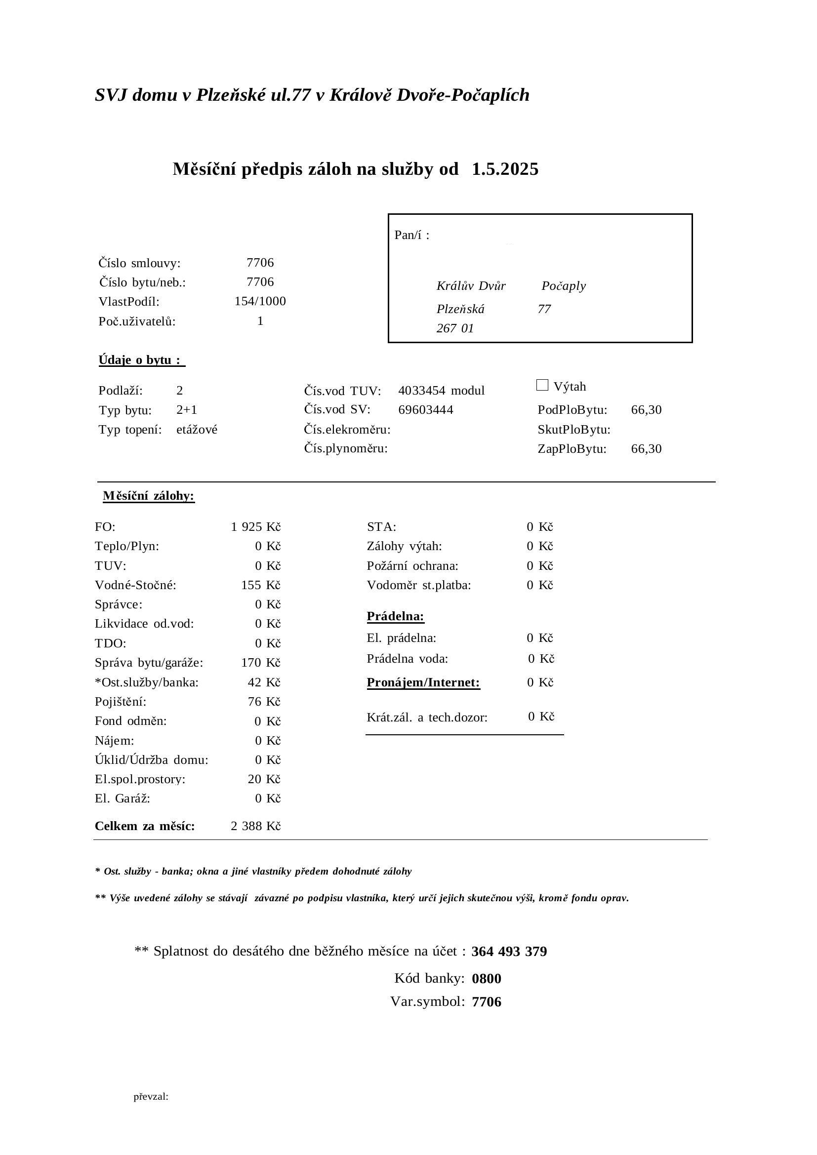 mesicni_zalohy_uzivatele